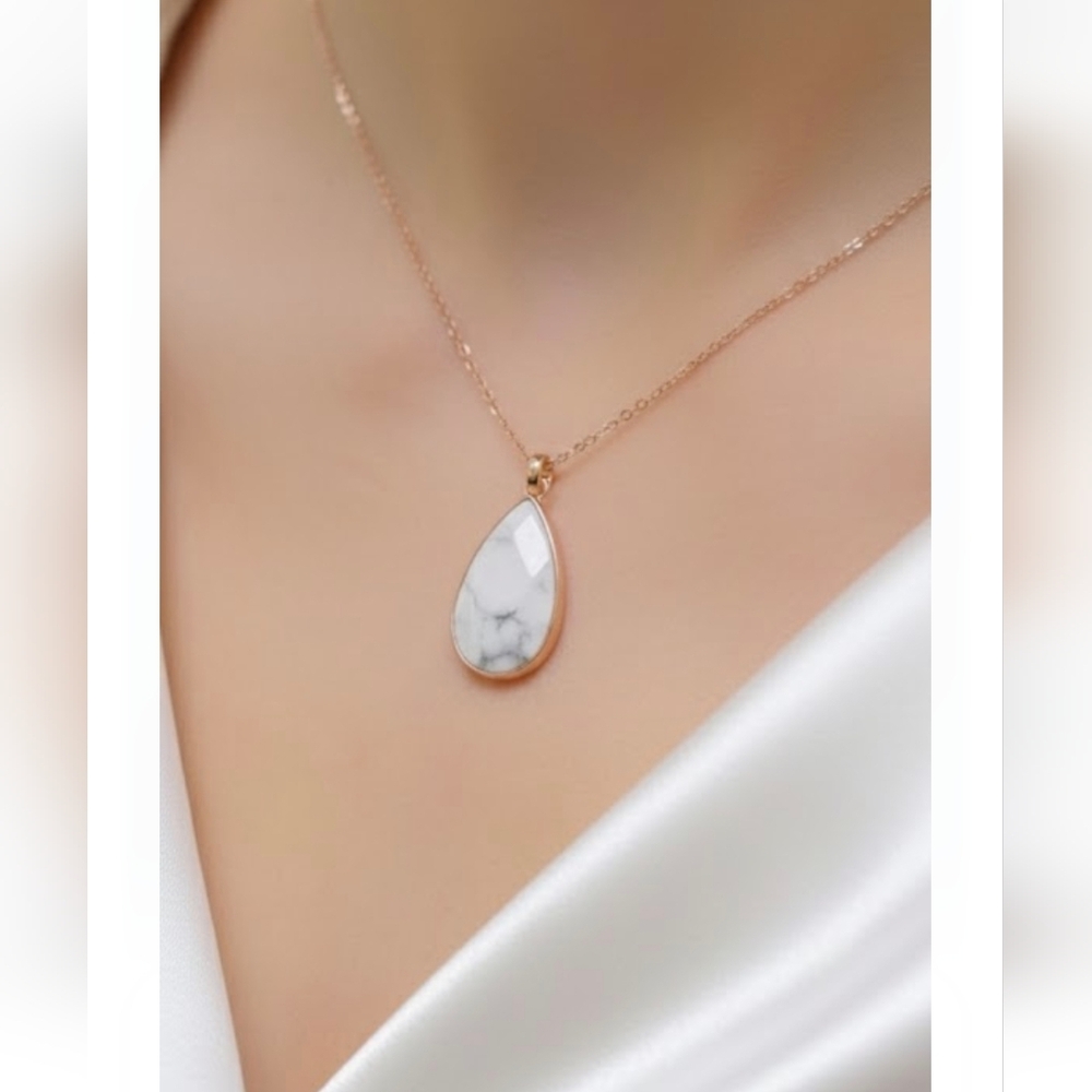 Natural white Howlite Pendant